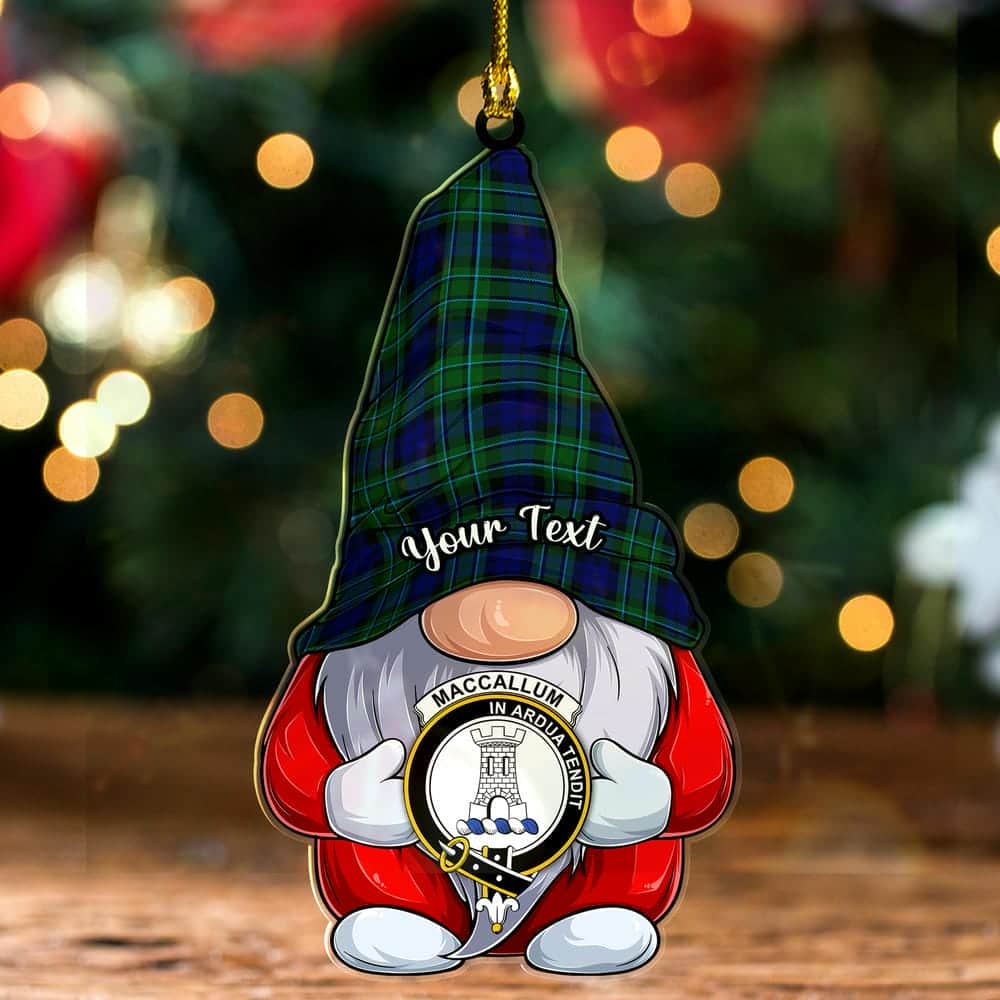 Scottish MacCallum Clan Badge Tartan Christmas Gnome Ornament Custom Personalized - Image 2