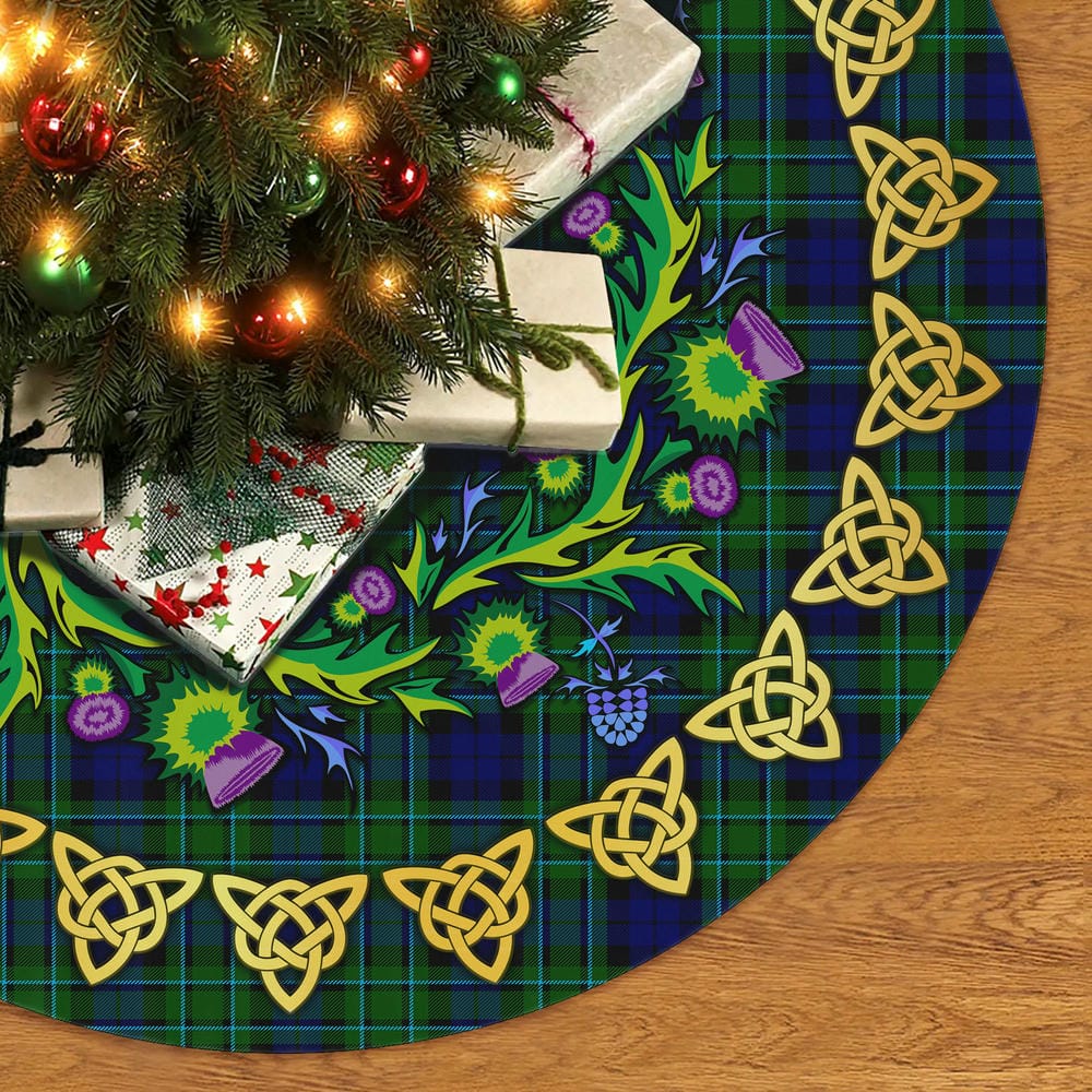 Scottish MacCallum Modern Tartan Thistle Celtic Knot Christmas Tree Skirt - Image 2