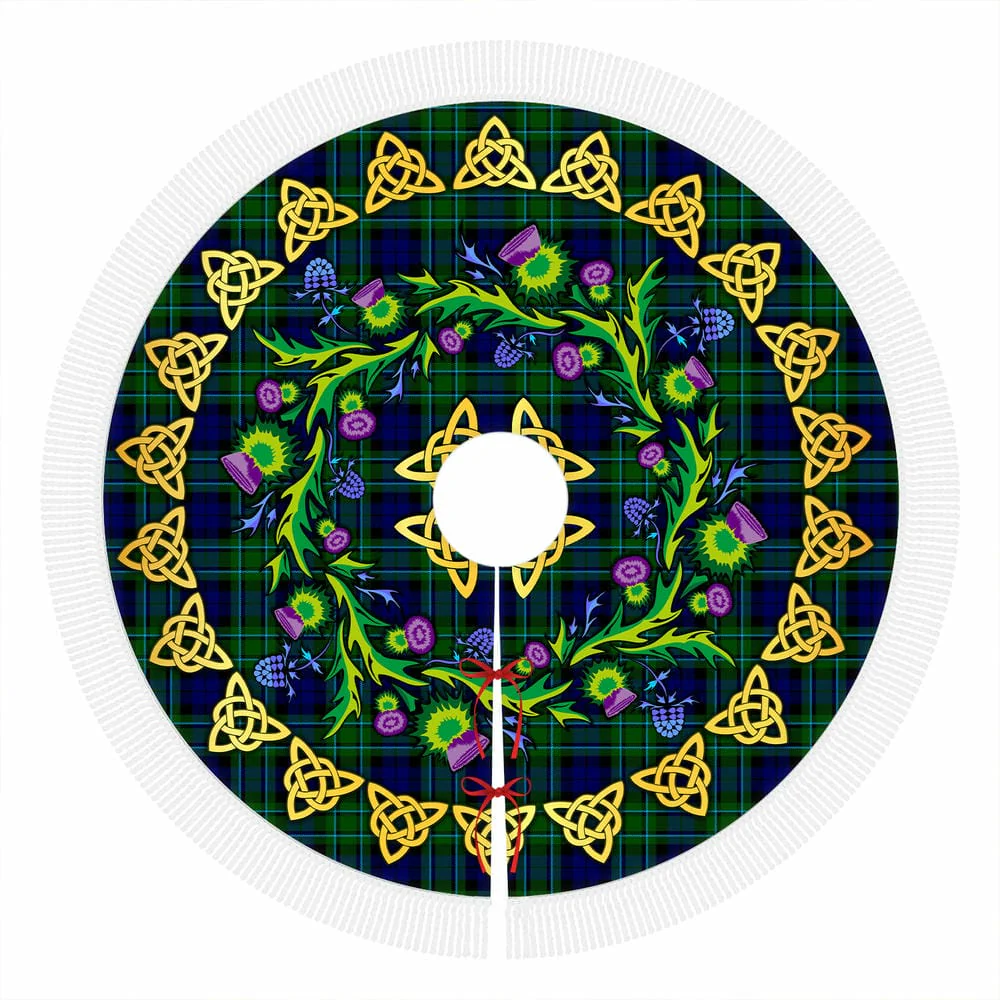 Scottish MacCallum Modern Tartan Thistle Celtic Knot Christmas Tree Skirt - Image 4
