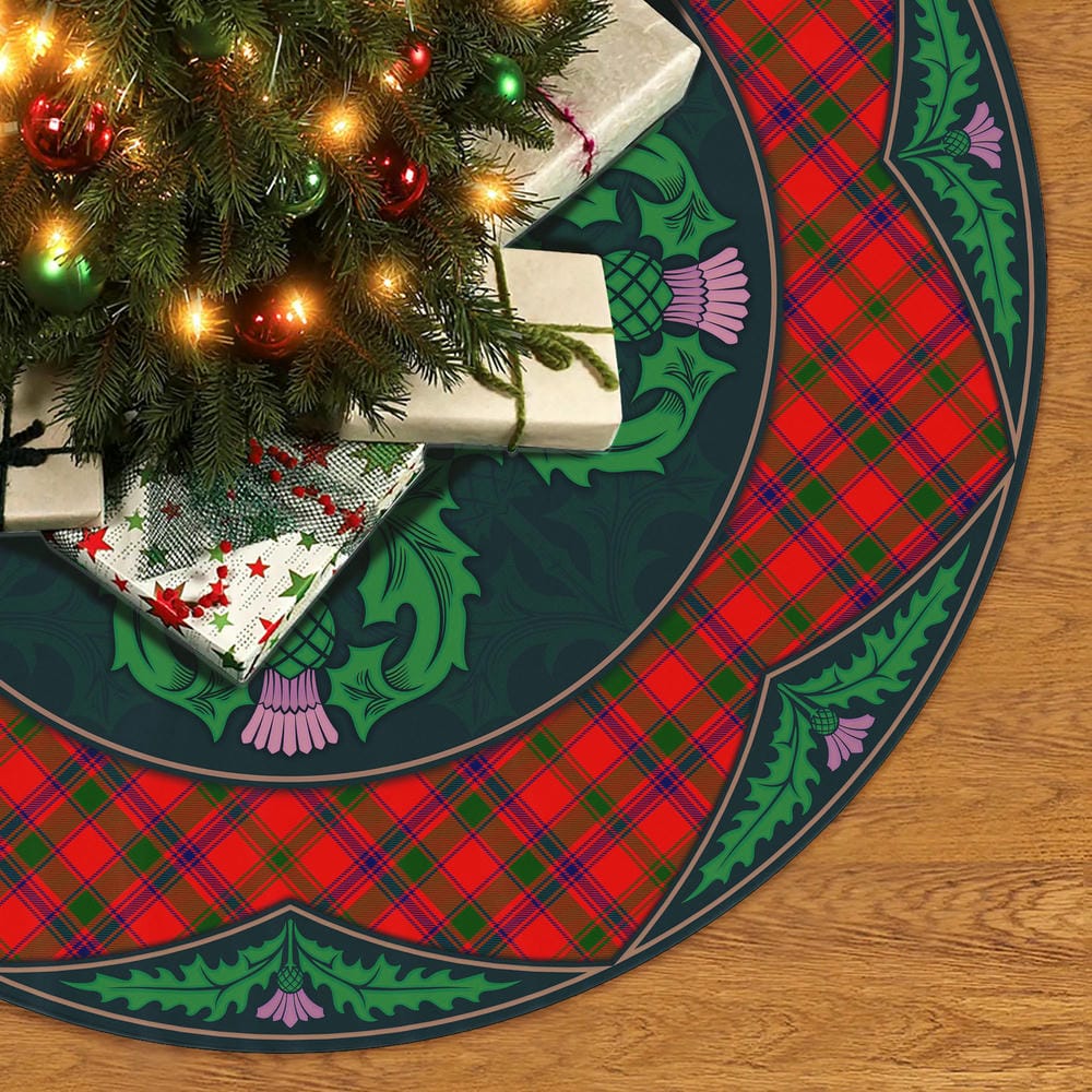 Scottish MacColl Modern Tartan Christmas Tree Skirt Old Scottish Thistle Flower - Image 2