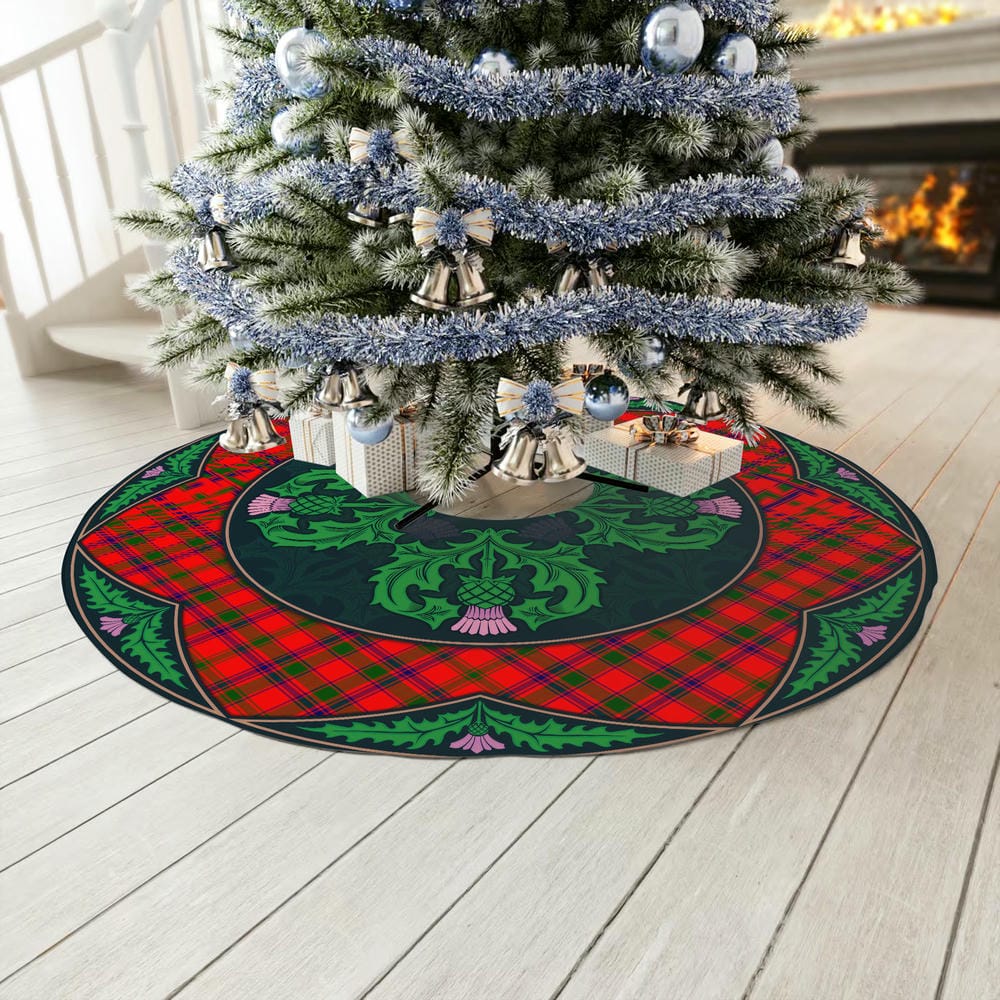 Scottish MacColl Modern Tartan Christmas Tree Skirt Old Scottish Thistle Flower - Image 3