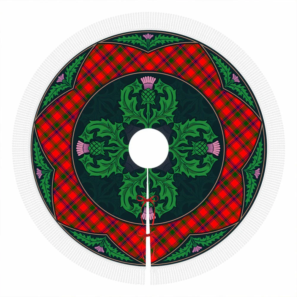 Scottish MacColl Modern Tartan Christmas Tree Skirt Old Scottish Thistle Flower - Image 4