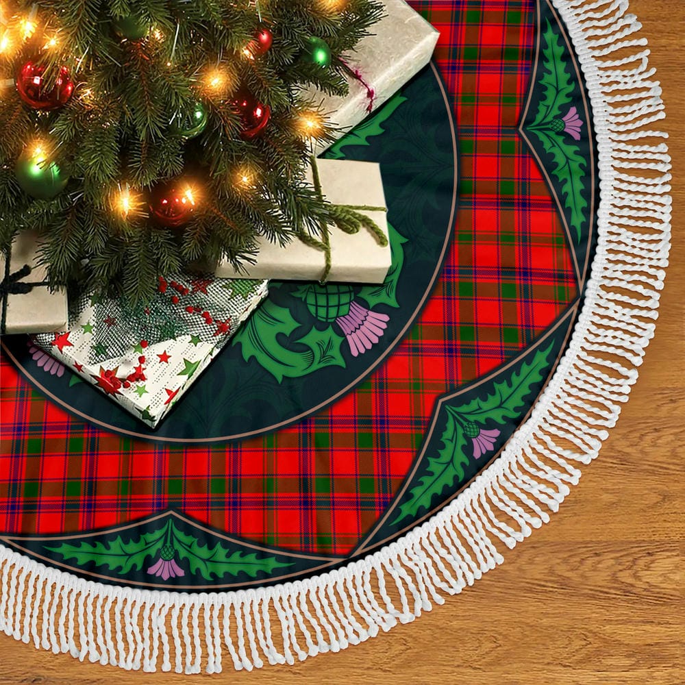Scottish MacColl Modern Tartan Christmas Tree Skirt Old Scottish Thistle Flower - Image 5