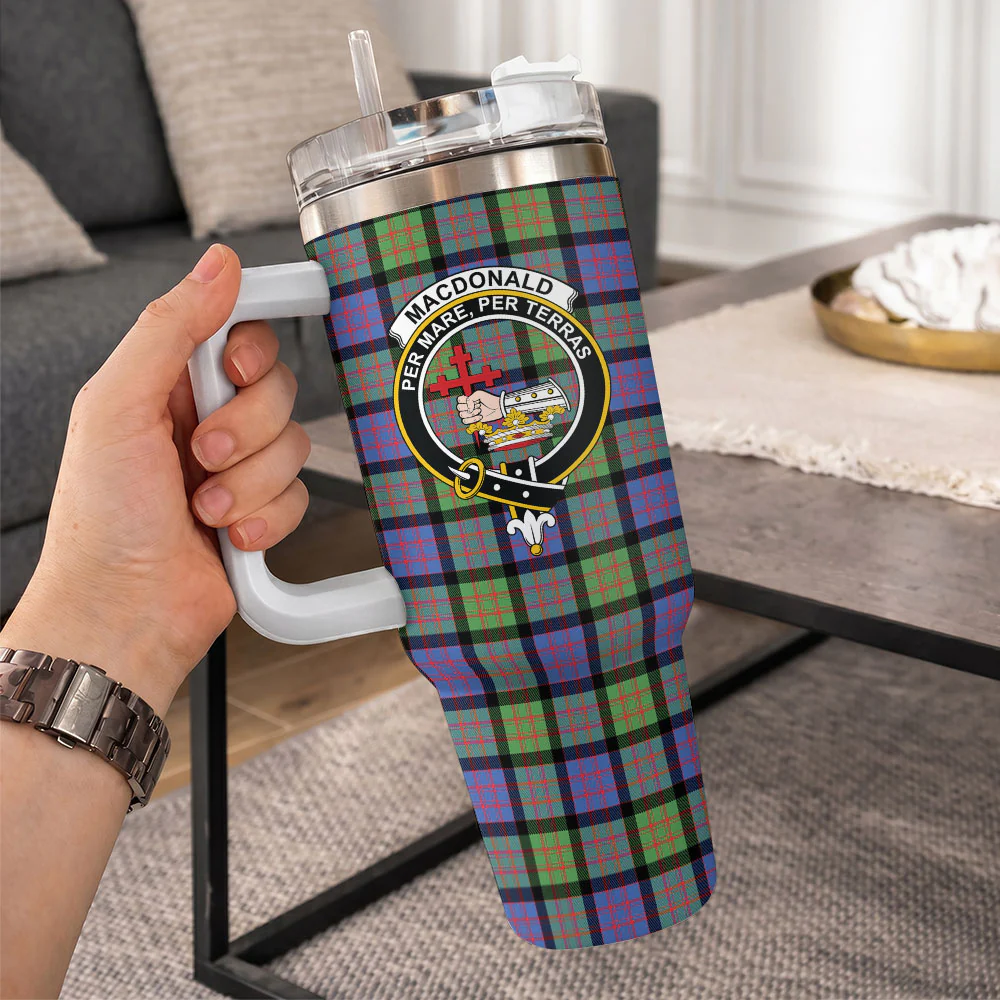 Scottish MacDonald Ancient Clan Badge Tartan 40oz Tumbler - Image 10