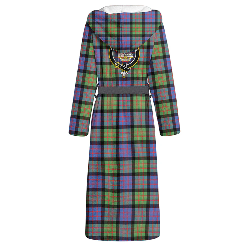 Scottish MacDonald Ancient Clan Badge Tartan Flannel Hooded Bathrobe - Image 3