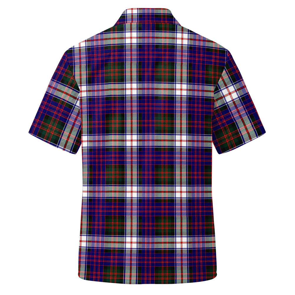 Scottish MacDonald Dress Modern Clan Badge Tartan Short Sleeve Work Shirt - Image 3