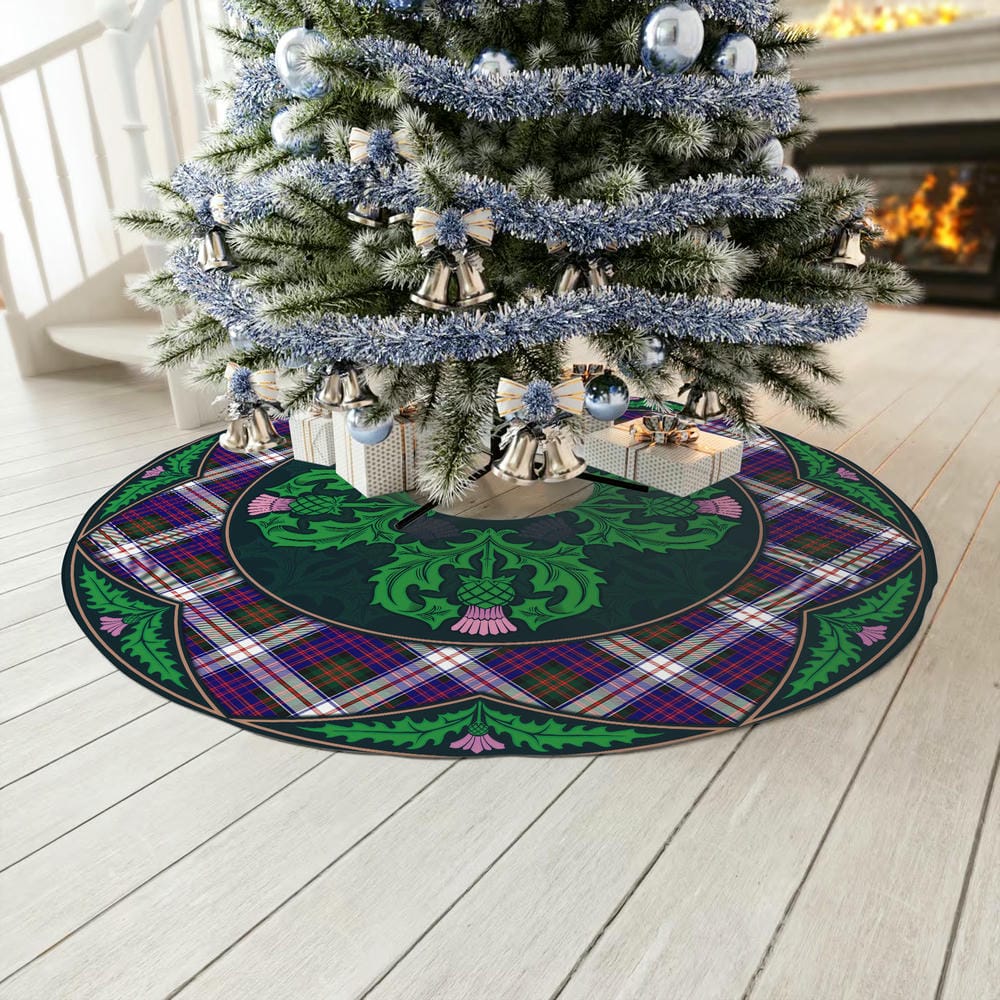 Scottish MacDonald Dress Modern Tartan Christmas Tree Skirt Old Scottish Thistle Flower - Image 3