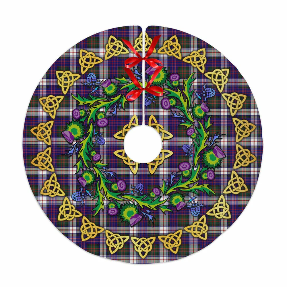 Scottish MacDonald Dress Modern Tartan Thistle Celtic Knot Christmas Tree Skirt