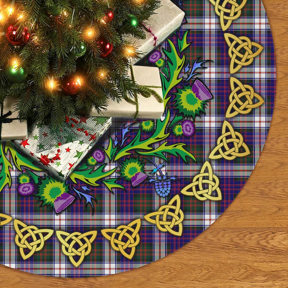 Scottish MacDonald Dress Modern Tartan Thistle Celtic Knot Christmas Tree Skirt - Image 2