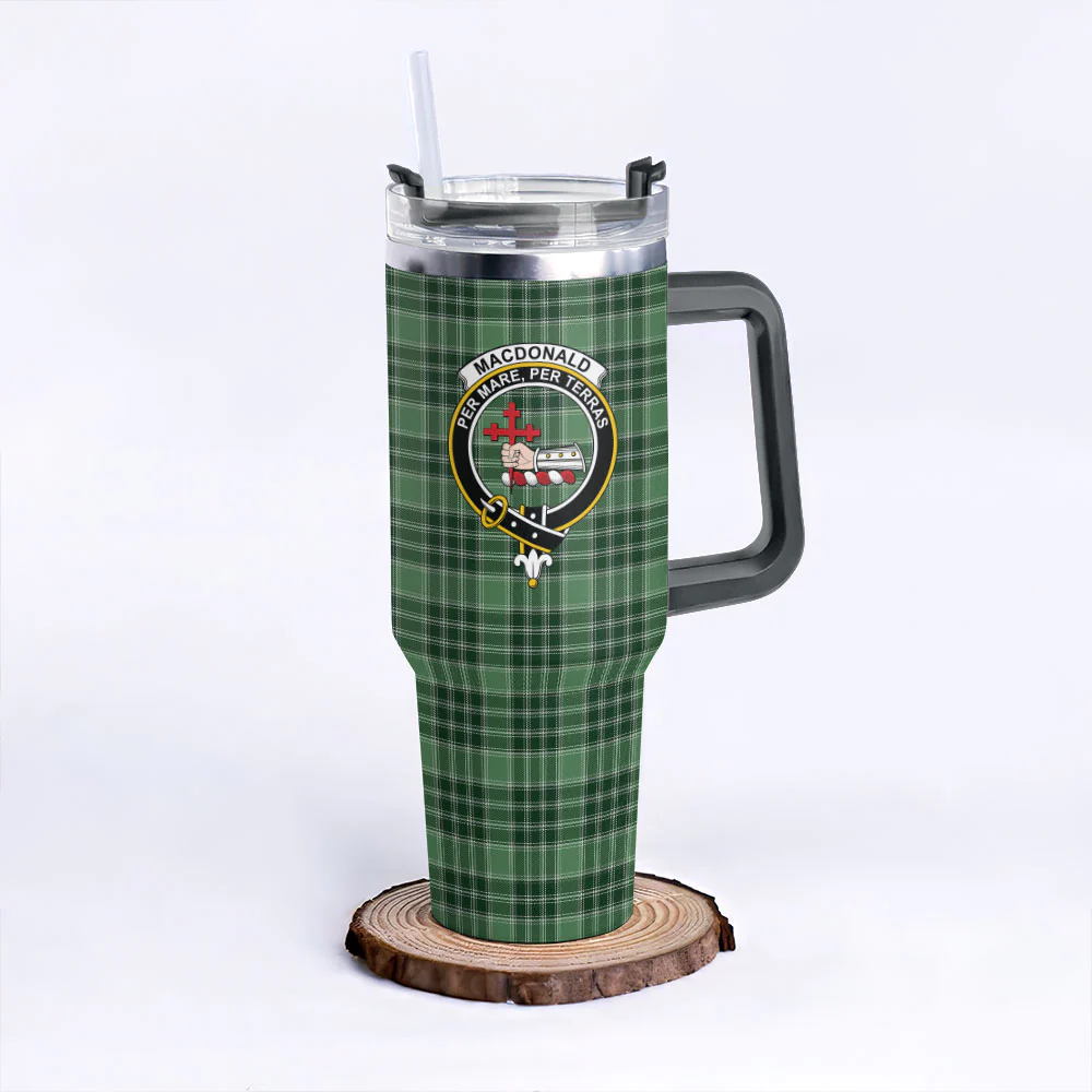 Scottish MacDonald Lord of the Isles Hunting Clan Badge Tartan 40oz Tumbler - Image 6
