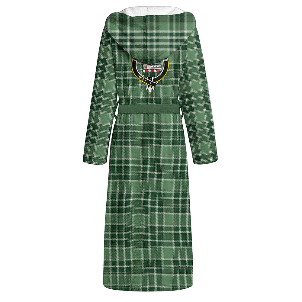 Scottish MacDonald Lord of the Isles Hunting Clan Badge Tartan Flannel Hooded Bathrobe - Image 3