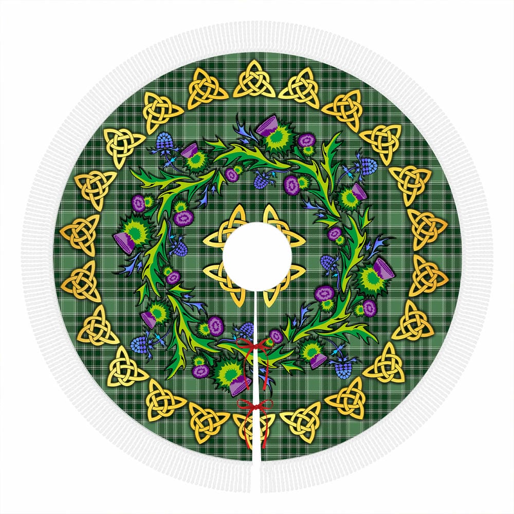 Scottish MacDonald Lord of the Isles Hunting Tartan Thistle Celtic Knot Christmas Tree Skirt - Image 4