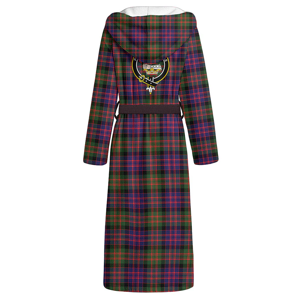 Scottish MacDonald Modern Clan Badge Tartan Flannel Hooded Bathrobe - Image 3