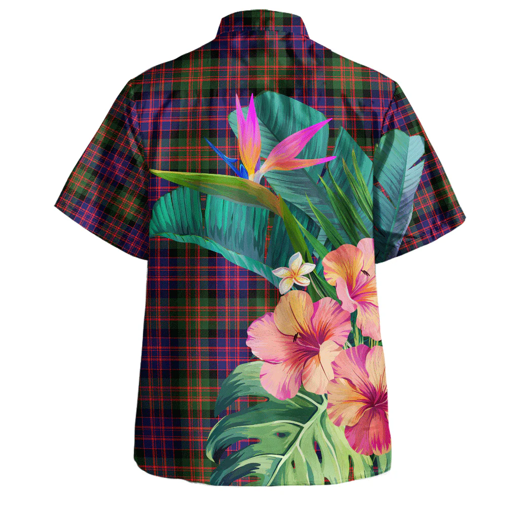 Scottish MacDonald Modern Clan Badge Tartan Hawaiian Shirt Bouquet Tropical Style - Image 4