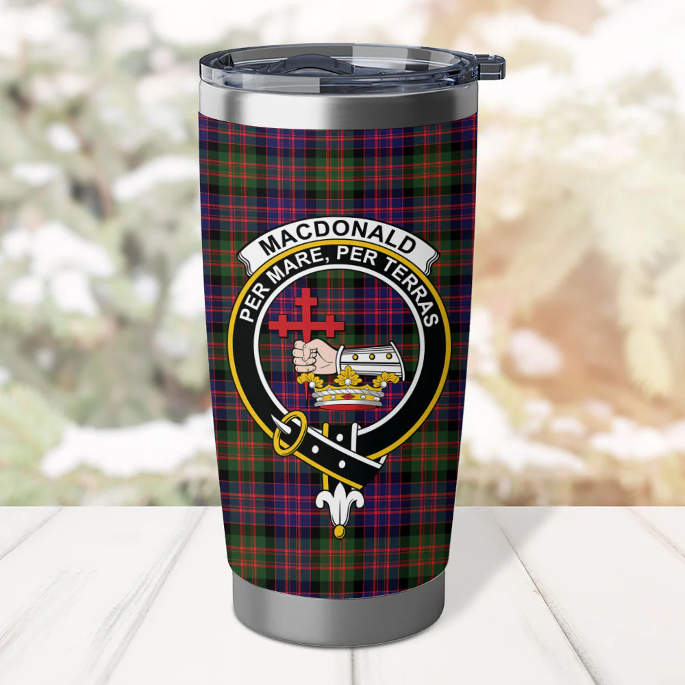 Scottish MacDonald Modern Clan Badge Tartan Tumbler - Image 2