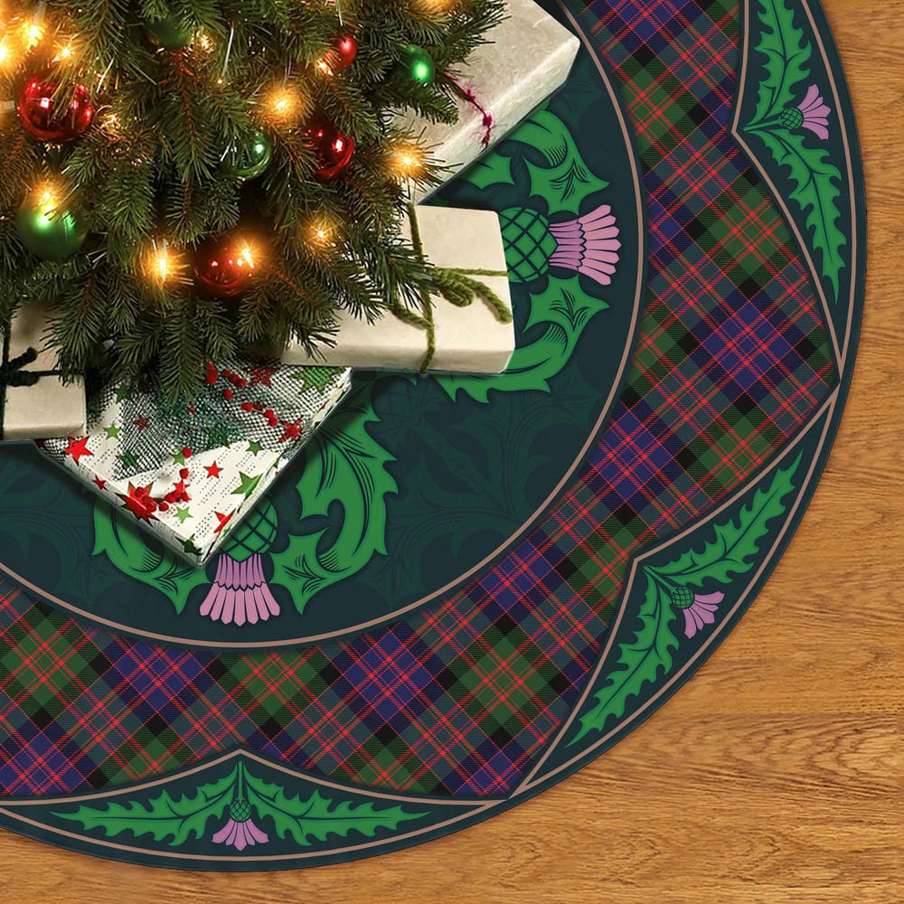 Scottish MacDonald Modern Tartan Christmas Tree Skirt Old Scottish Thistle Flower - Image 2