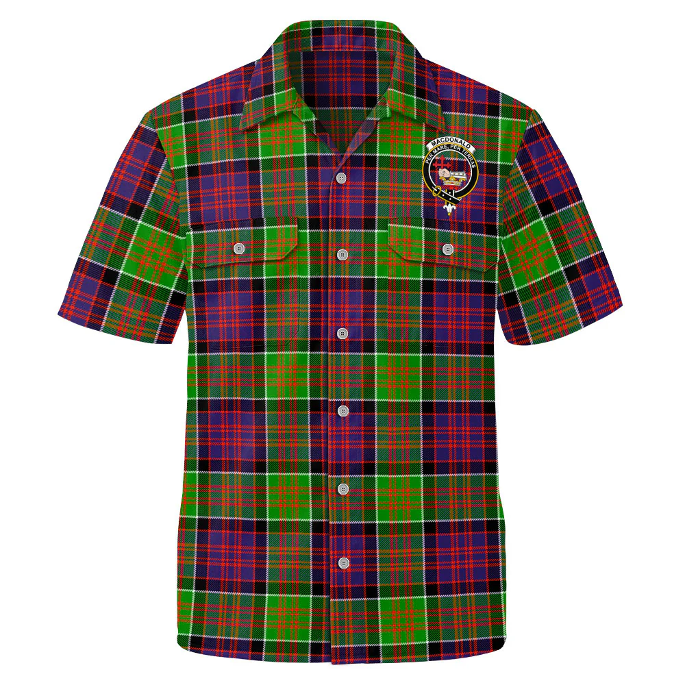 Scottish MacDonald of Clanranald Clan Badge Tartan Short Sleeve Work Shirt - Image 2