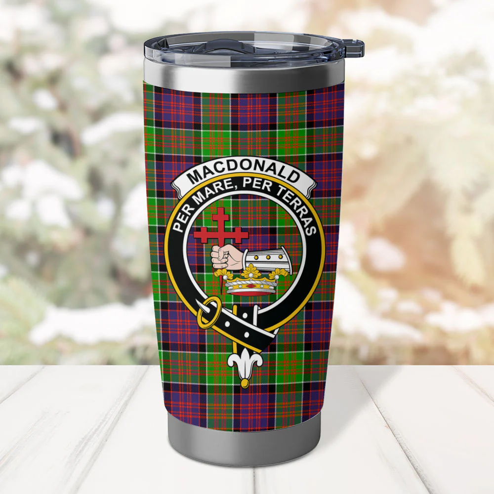 Scottish MacDonald of Clanranald Clan Badge Tartan Tumbler - Image 2