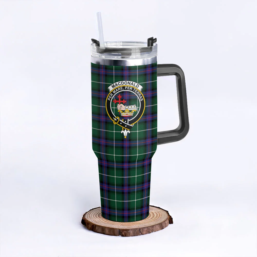 Scottish MacDonald of the Isles Hunting Modern Clan Badge Tartan 40oz Tumbler - Image 3