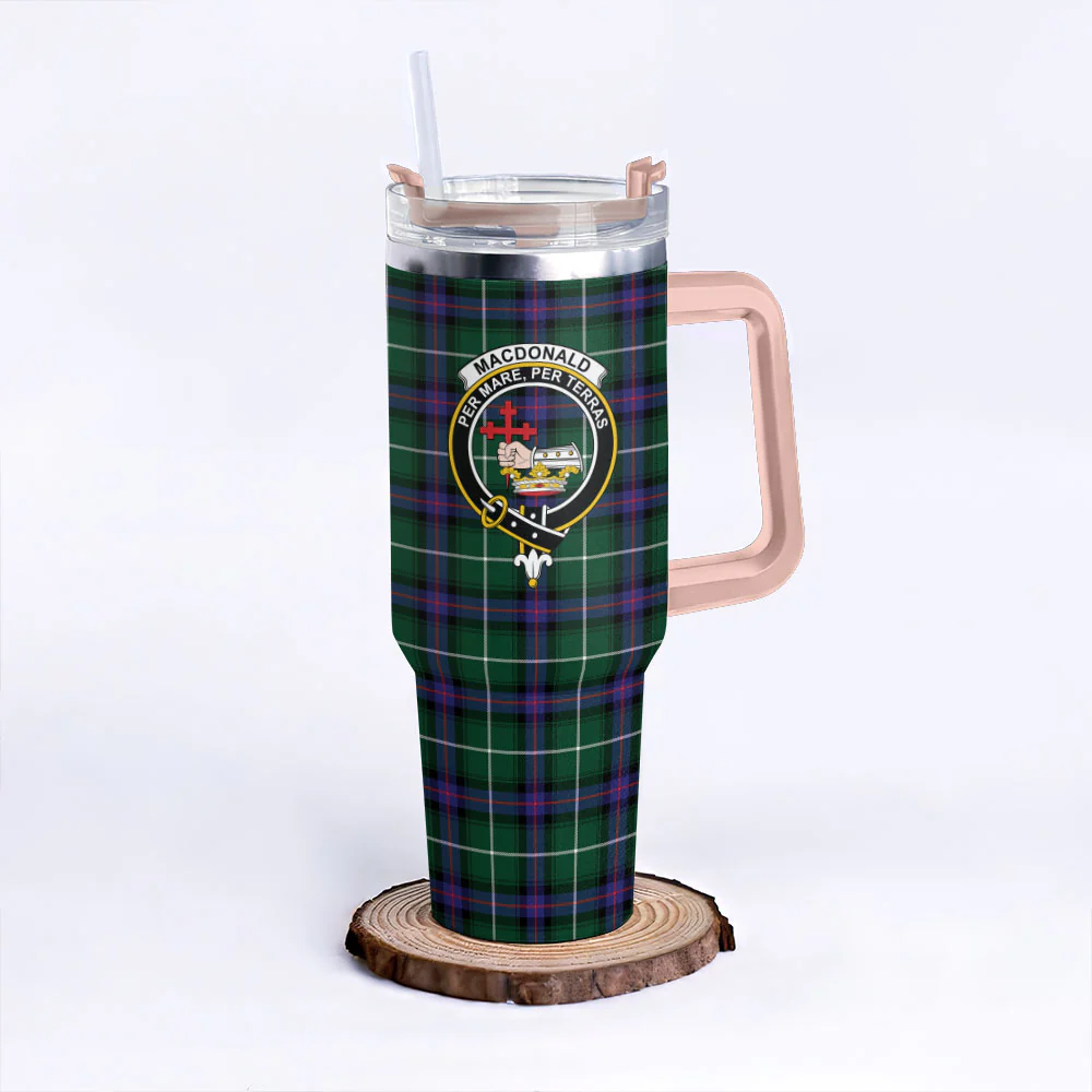 Scottish MacDonald of the Isles Hunting Modern Clan Badge Tartan 40oz Tumbler - Image 4