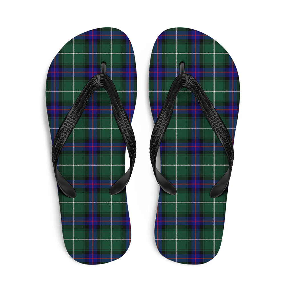 Scottish MacDonald of the Isles Hunting Modern Clan Badge Tartan Flip Flops