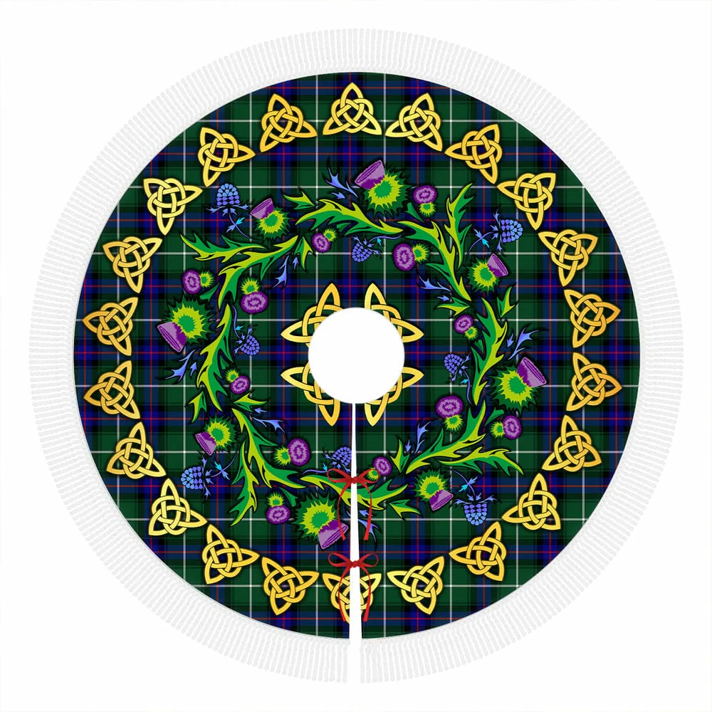Scottish MacDonald of the Isles Hunting Modern Tartan Thistle Celtic Knot Christmas Tree Skirt - Image 4