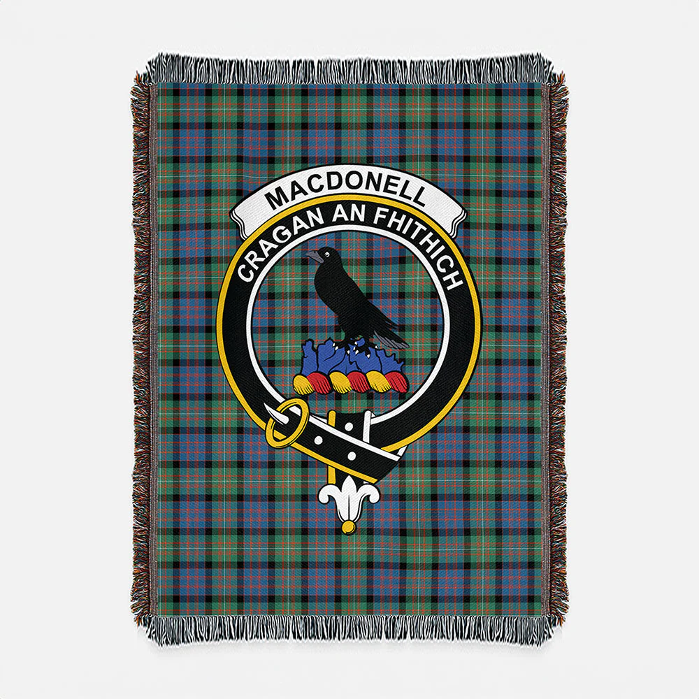 Scottish MacDonnell of Glengarry Ancient Clan Badge Tartan Woven Blanket - Image 2