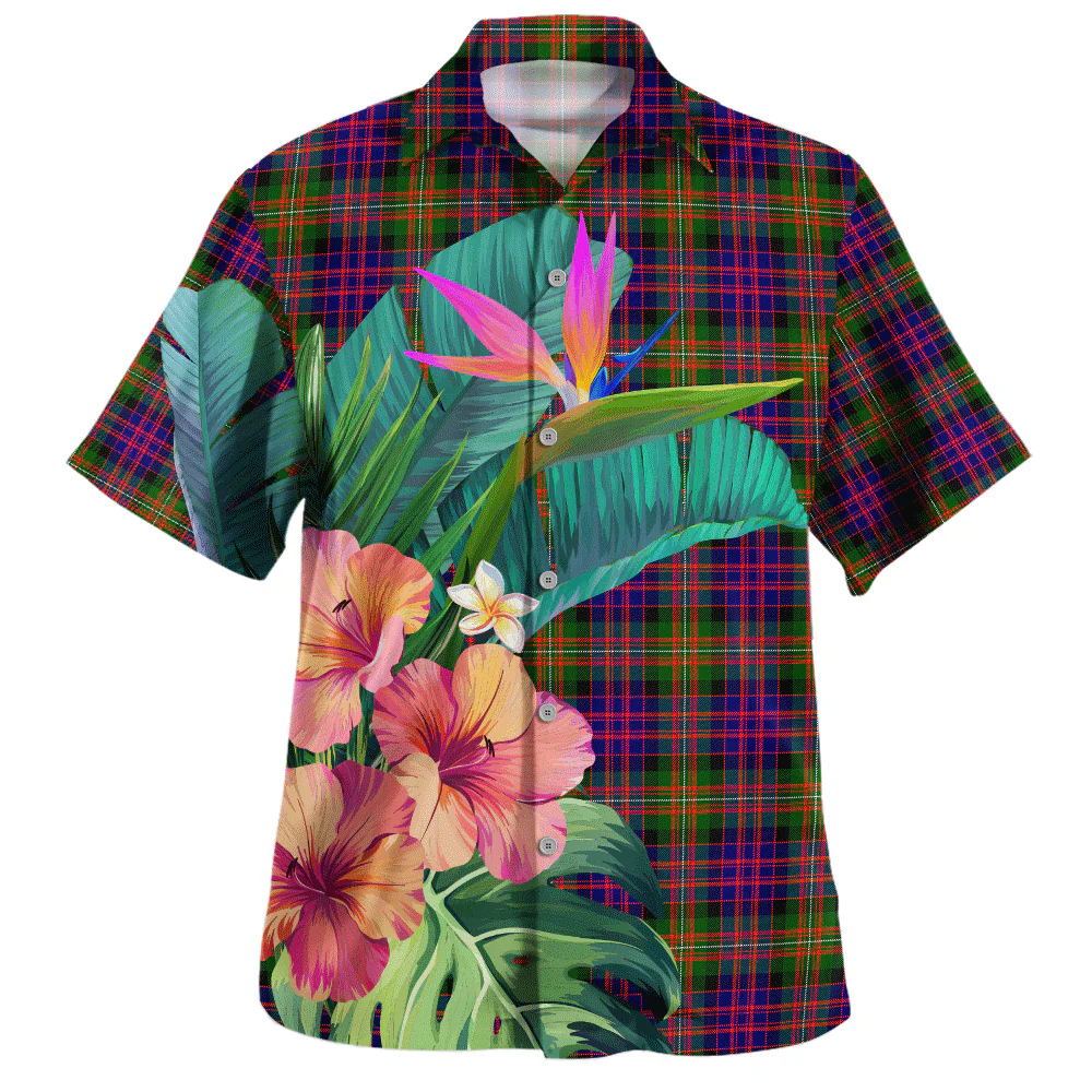 Scottish MacDonnell of Glengarry Modern Clan Badge Tartan Hawaiian Shirt Bouquet Tropical Style - Image 2