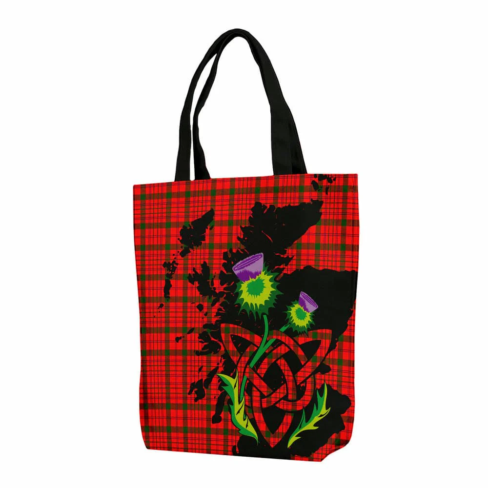 Scottish MacDonnell of Keppoch Modern Tartan Canvas Bag With Shoulder Strap With Thistle