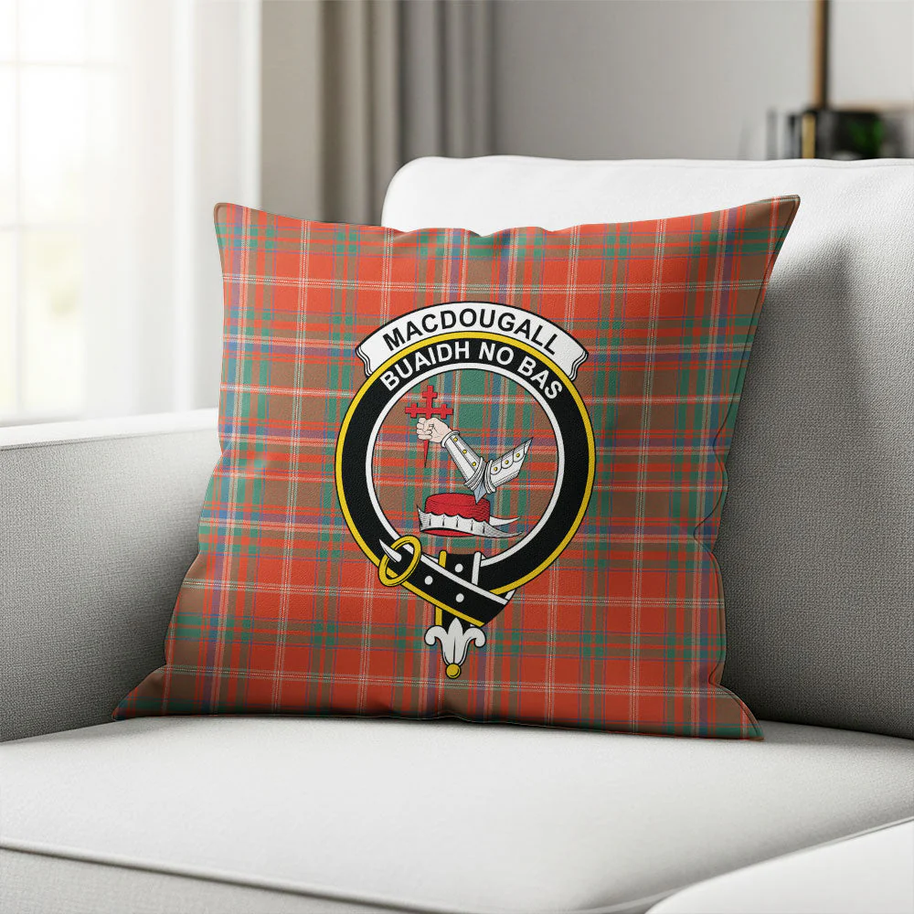 Scottish MacDougall Ancient Clan Badge Tartan Pillow Case - Image 2