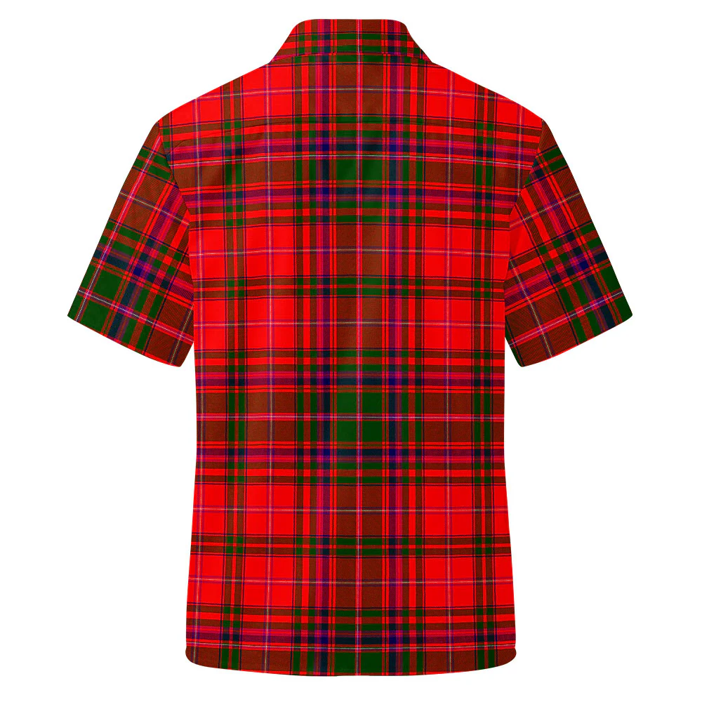 Scottish MacDougall Modern Clan Badge Tartan Short Sleeve Work Shirt - Image 3