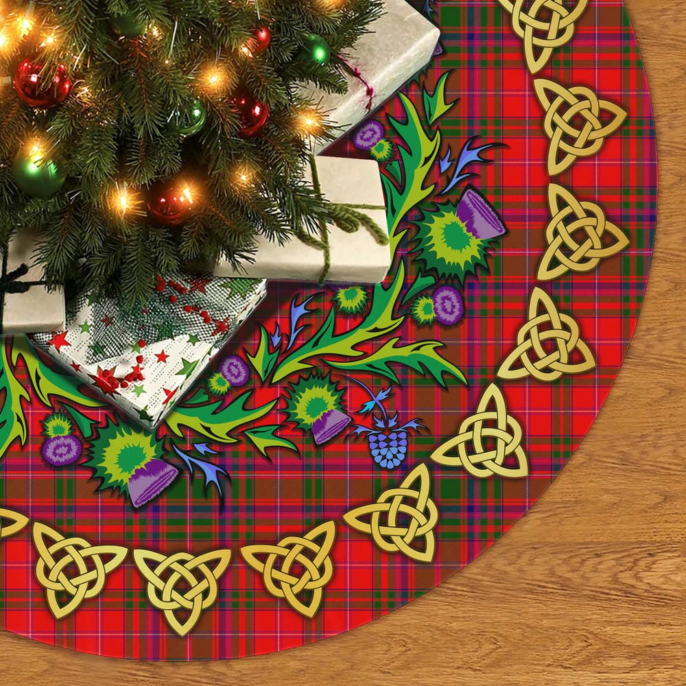 Scottish MacDougall Modern Tartan Thistle Celtic Knot Christmas Tree Skirt - Image 2
