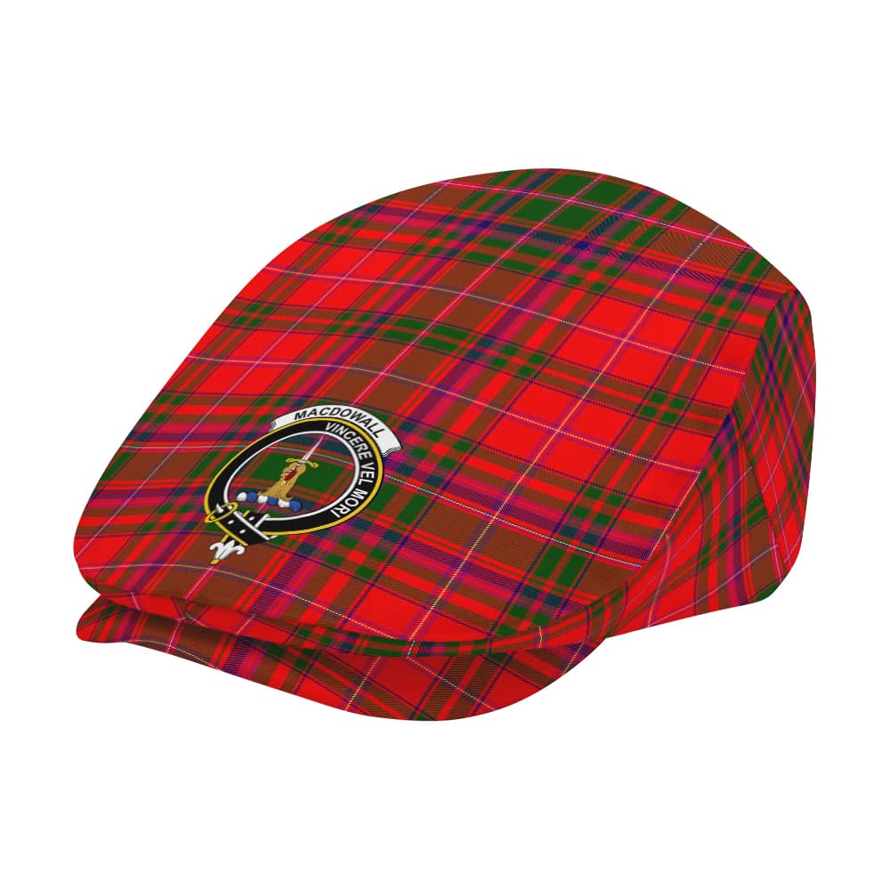 Scottish MacDowall (of Garthland) Clan Badge Tartan Flat Cap - Image 2