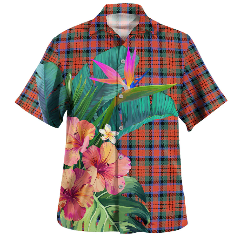 Scottish MacDuff Ancient Clan Badge Tartan Hawaiian Shirt Bouquet Tropical Style - Image 2