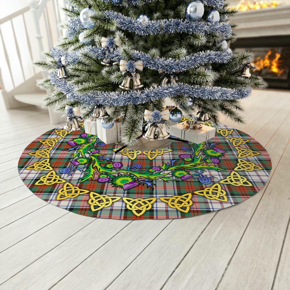 Scottish MacDuff Dress Ancient Tartan Thistle Celtic Knot Christmas Tree Skirt - Image 3