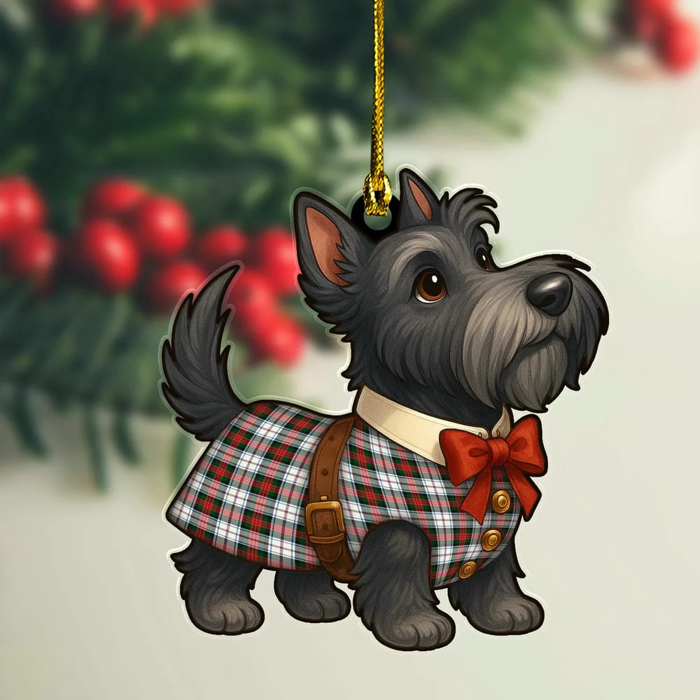 Scottish MacDuff Dress Modern Tartan Ornament Scottie Dog