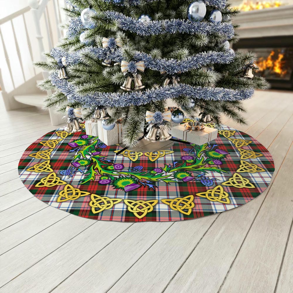 Scottish MacDuff Dress Modern Tartan Thistle Celtic Knot Christmas Tree Skirt - Image 3