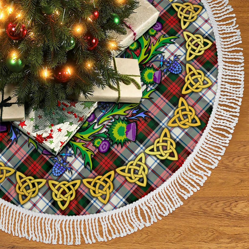 Scottish MacDuff Dress Modern Tartan Thistle Celtic Knot Christmas Tree Skirt - Image 5