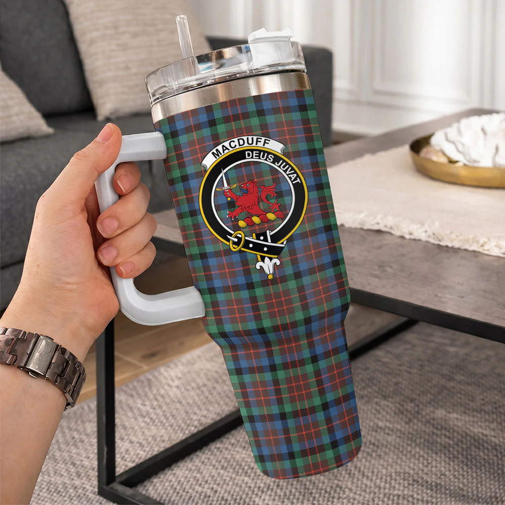 Scottish MacDuff Hunting Ancient Clan Badge Tartan 40oz Tumbler - Image 10
