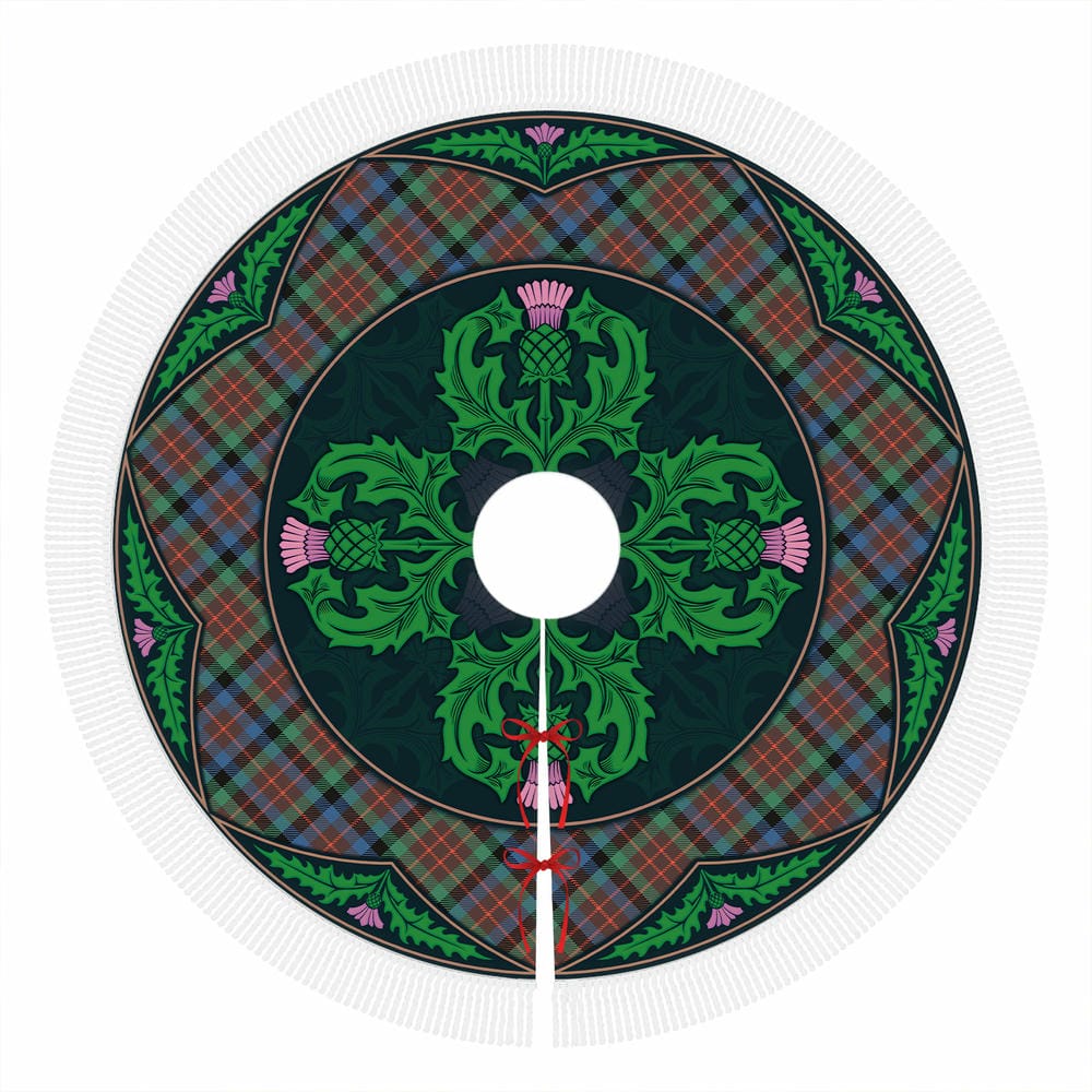 Scottish MacDuff Hunting Ancient Tartan Christmas Tree Skirt Old Scottish Thistle Flower - Image 4