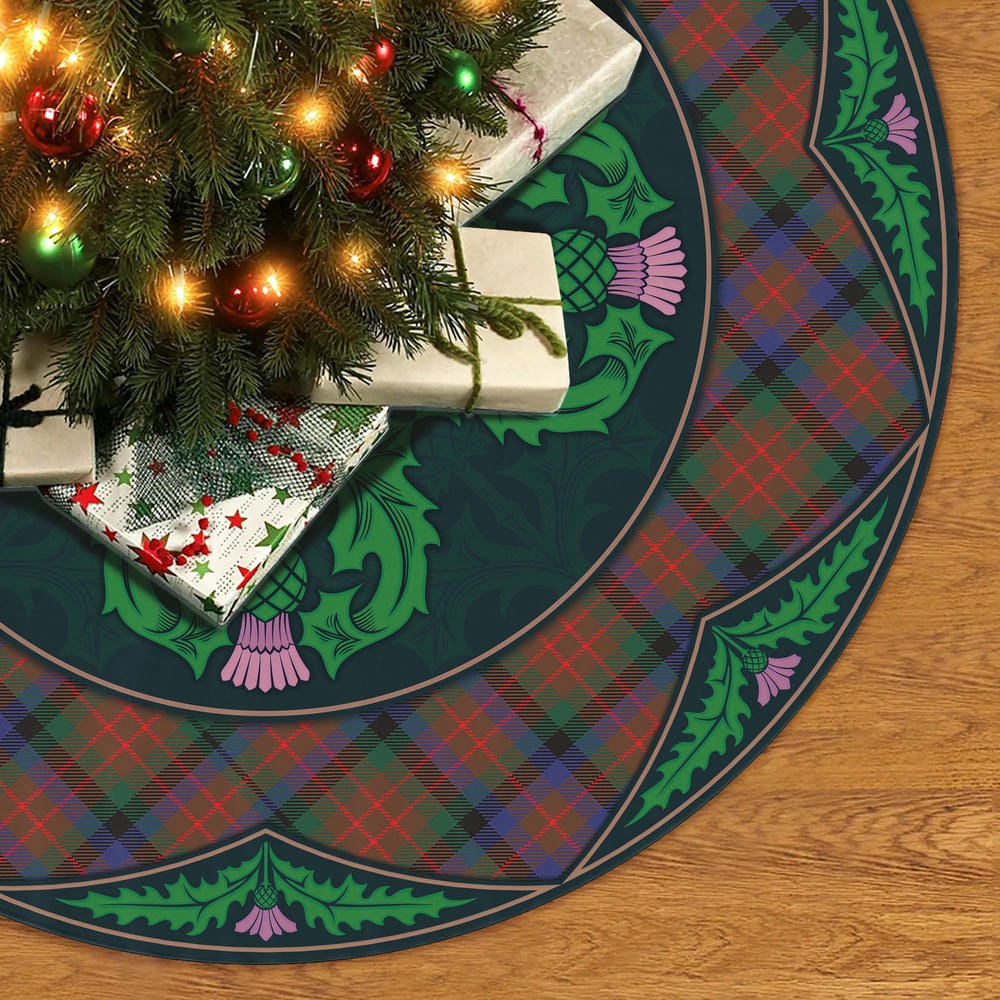 Scottish MacDuff Hunting Modern Tartan Christmas Tree Skirt Old Scottish Thistle Flower - Image 2
