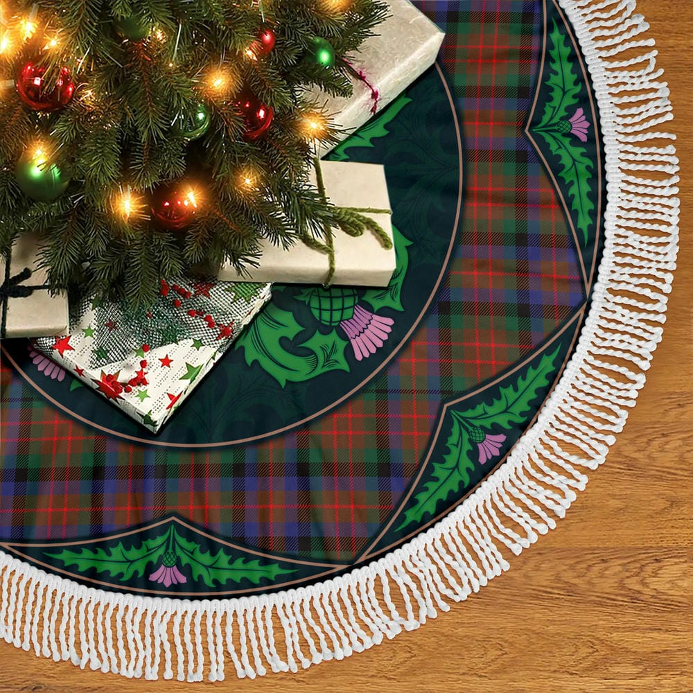 Scottish MacDuff Hunting Modern Tartan Christmas Tree Skirt Old Scottish Thistle Flower - Image 5