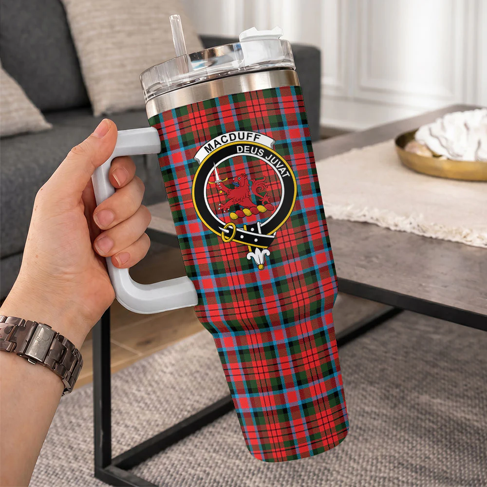 Scottish MacDuff Modern Clan Badge Tartan 40oz Tumbler - Image 10