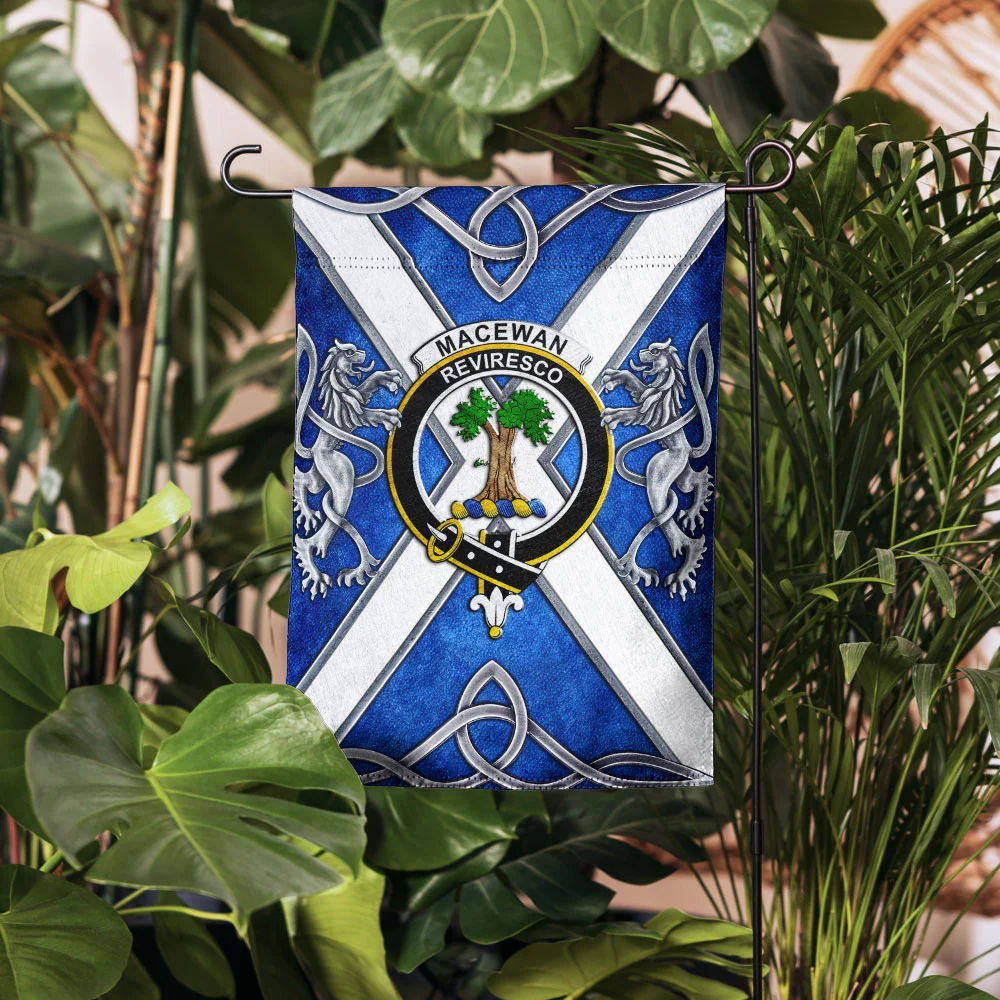 Scottish MacEwan Clan Badge Garden Flag Silver Rampant Lion Emblem - Image 4