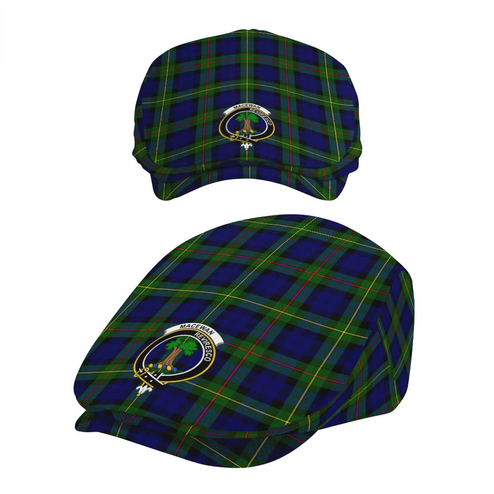 Scottish MacEwen Clan Badge Tartan Flat Cap - Image 5