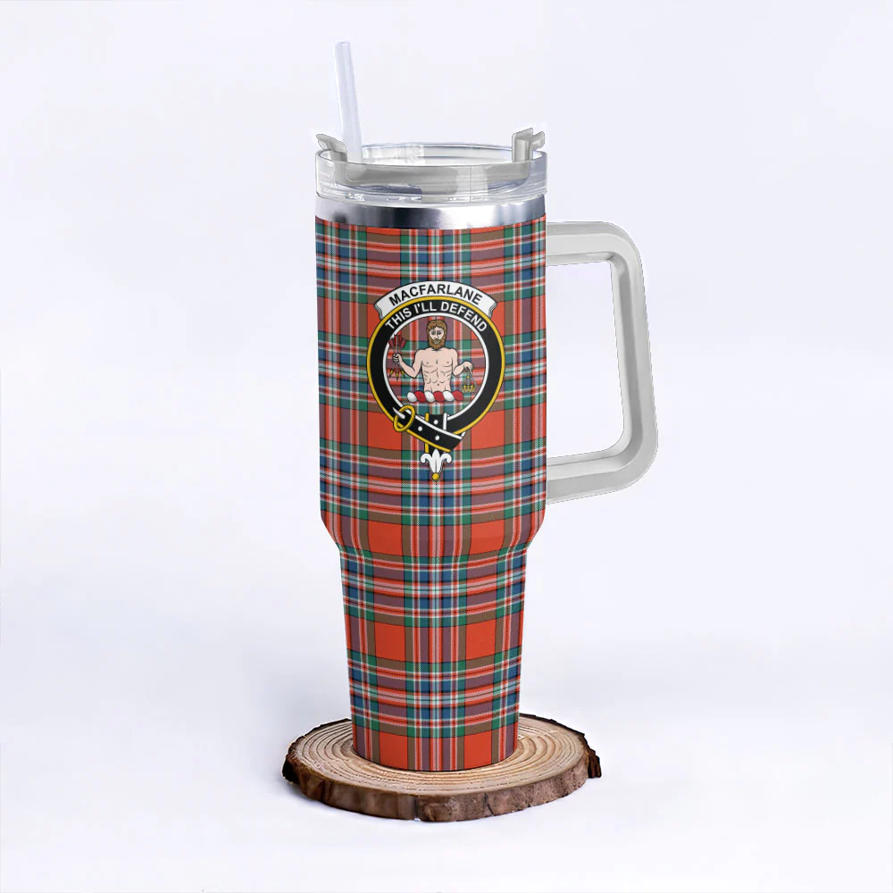 Scottish MacFarlane Ancient Clan Badge Tartan 40oz Tumbler