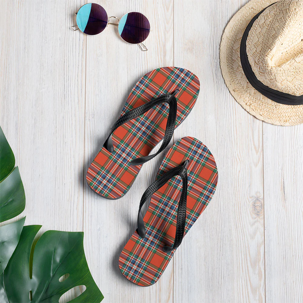 Scottish MacFarlane Ancient Clan Badge Tartan Flip Flops - Image 2