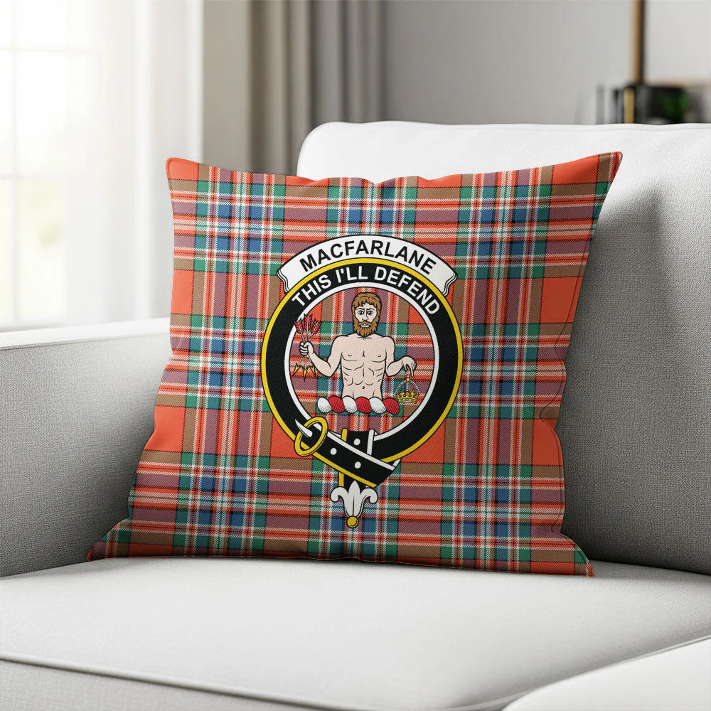 Scottish MacFarlane Ancient Clan Badge Tartan Pillow Case - Image 2