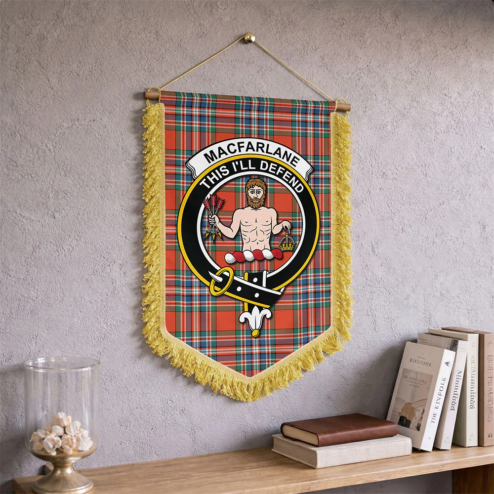Scottish MacFarlane Ancient Clan Badge Tartan Wall Hanging Banner - Image 2