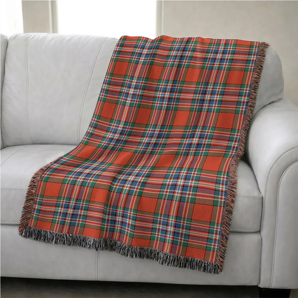 Scottish MacFarlane Ancient Clan Badge Tartan Woven Blanket - Image 4